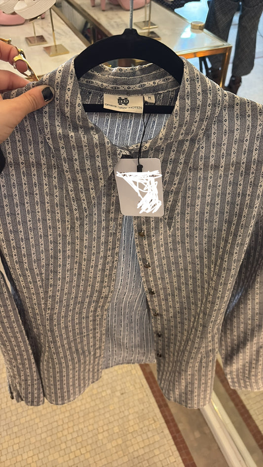 DRIES VAN NOTEN SHIRT BLUE PATTERN
