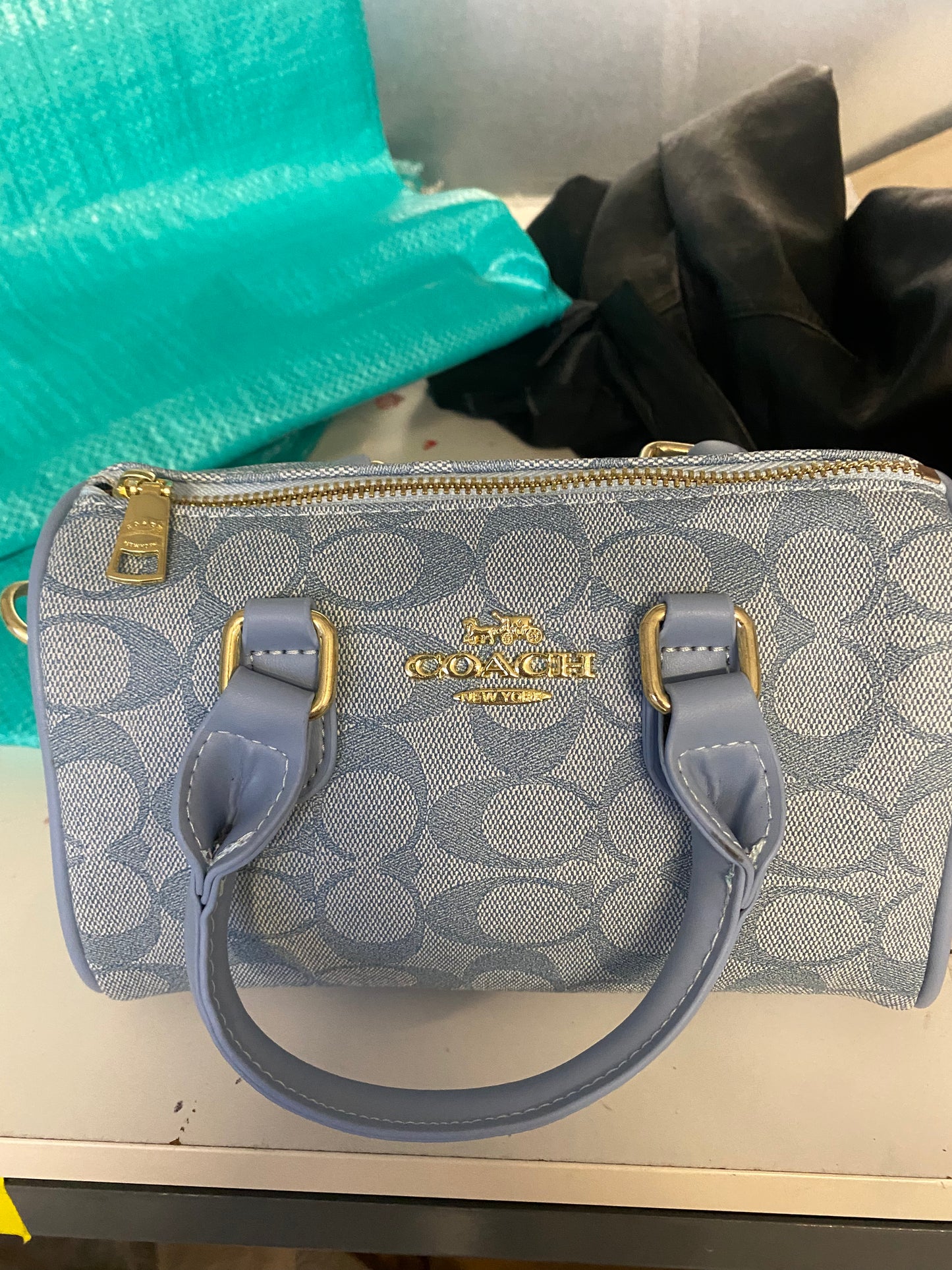 Coach small blue bag