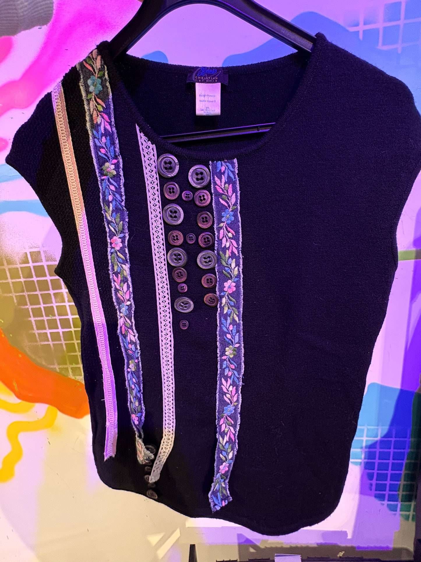 CHRISTIAN LACROIX TOP BLACK