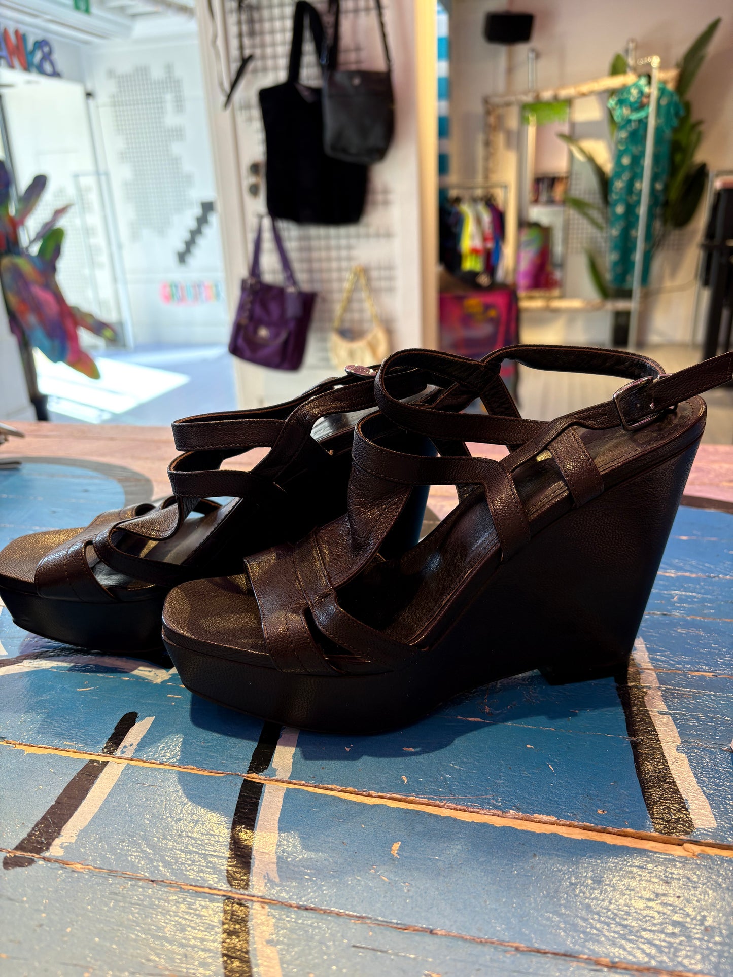 JIL SANDER PLATFORM WEDGE SANDALS
